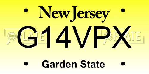 G14VPX New Jersey License Plate