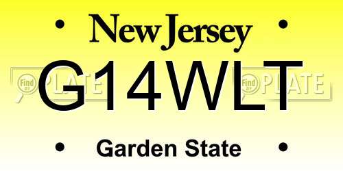 G14WLT New Jersey License Plate