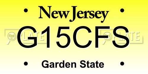 G15CFS New Jersey License Plate
