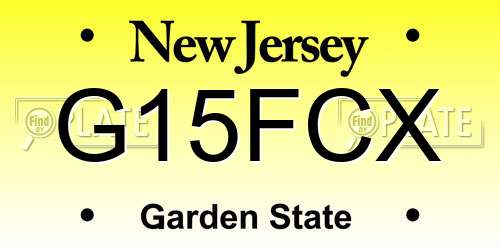 G15FCX New Jersey License Plate