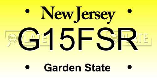 G15FSR New Jersey License Plate