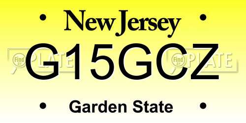 G15GCZ New Jersey License Plate