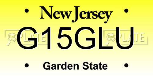 G15GLU New Jersey License Plate