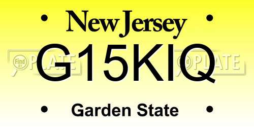G15KIQ New Jersey License Plate