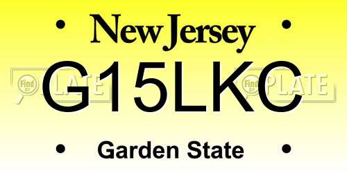 G15LKC New Jersey License Plate