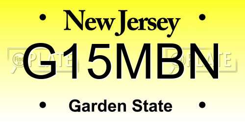G15MBN New Jersey License Plate