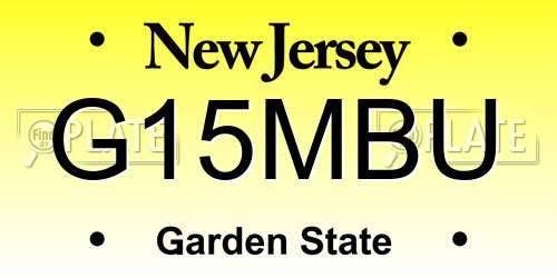 G15MBU New Jersey License Plate