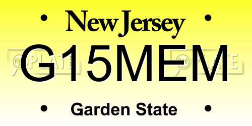 G15MEM New Jersey License Plate