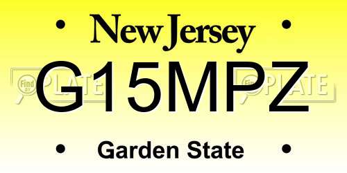 G15MPZ New Jersey License Plate