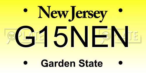 G15NEN New Jersey License Plate