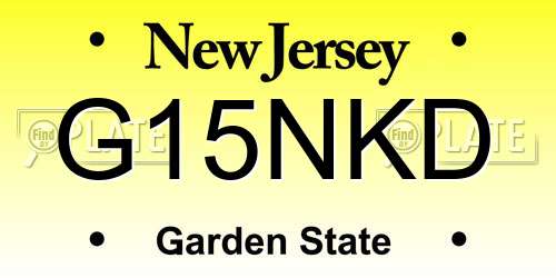 G15NKD New Jersey License Plate