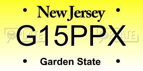 G15PPX New Jersey License Plate