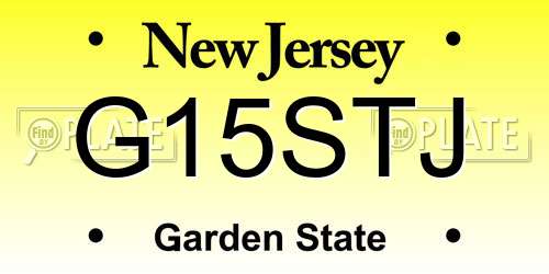 G15STJ New Jersey License Plate