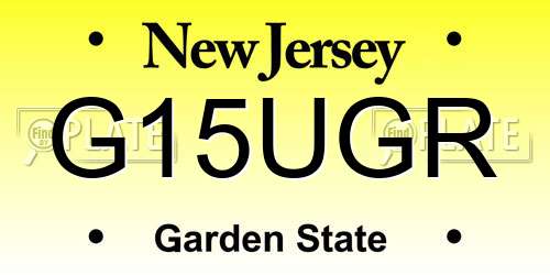 G15UGR New Jersey License Plate