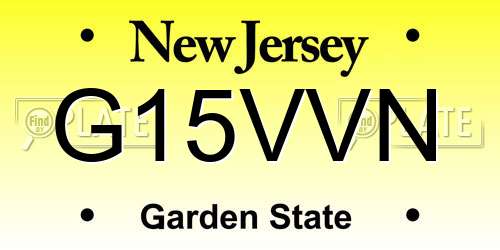 G15VVN New Jersey License Plate