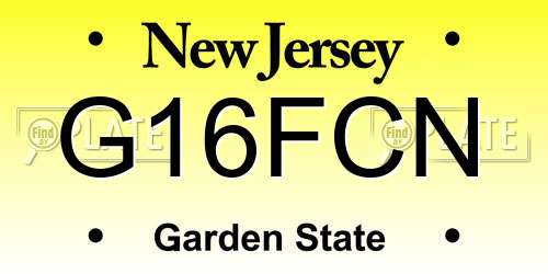 G16FCN New Jersey License Plate