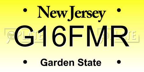 G16FMR New Jersey License Plate