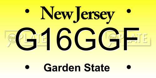 G16GGF New Jersey License Plate