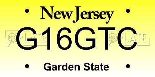 G16GTC New Jersey License Plate