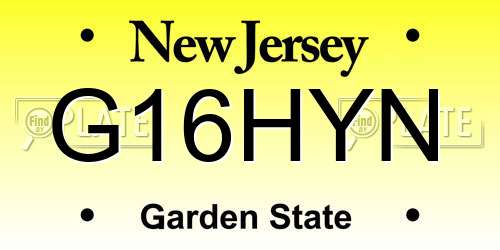 G16HYN New Jersey License Plate