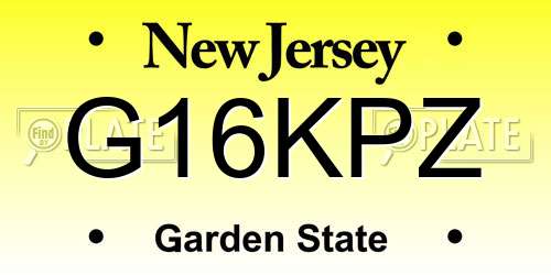 G16KPZ New Jersey License Plate