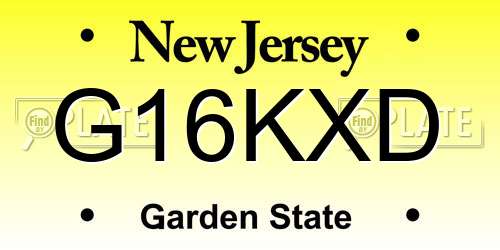 G16KXD New Jersey License Plate