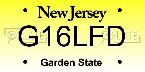 G16LFD New Jersey License Plate