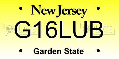 G16LUB New Jersey License Plate