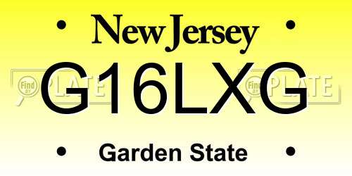 G16LXG New Jersey License Plate