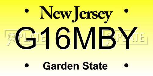 G16MBY New Jersey License Plate