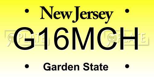 G16MCH New Jersey License Plate