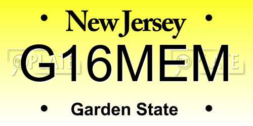 G16MEM New Jersey License Plate