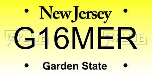 G16MER New Jersey License Plate