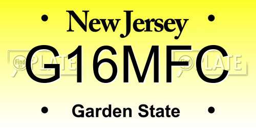 G16MFC New Jersey License Plate