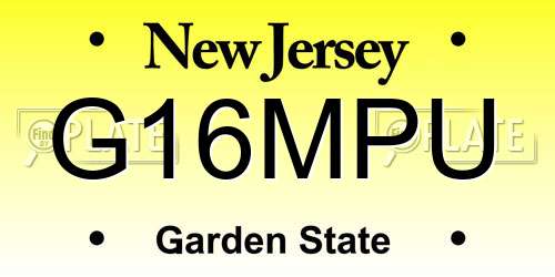 G16MPU New Jersey License Plate