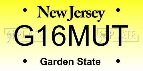 G16MUT New Jersey License Plate