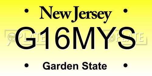 G16MYS New Jersey License Plate