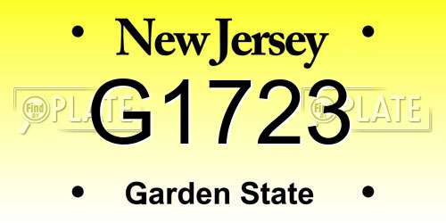 G1723 New Jersey License Plate