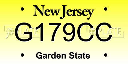 G179CC New Jersey License Plate