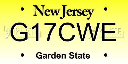 G17CWE New Jersey License Plate