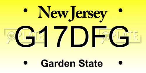 G17DFG New Jersey License Plate