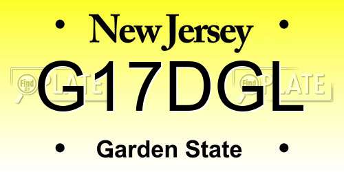 G17DGL New Jersey License Plate