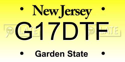 G17DTF New Jersey License Plate