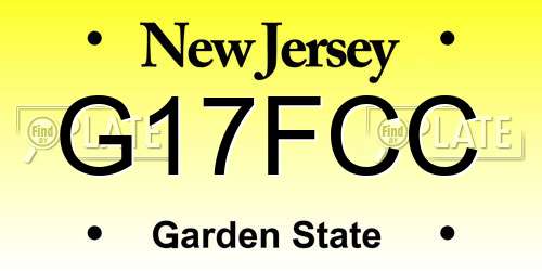 G17FCC New Jersey License Plate