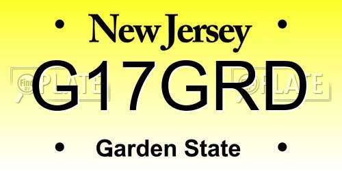 G17GRD New Jersey License Plate
