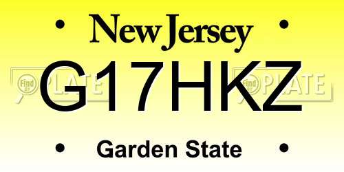 G17HKZ New Jersey License Plate