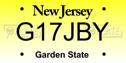 G17JBY New Jersey License Plate