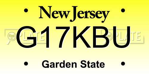 G17KBU New Jersey License Plate