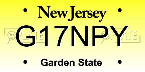 G17NPY New Jersey License Plate