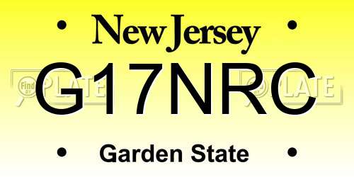 G17NRC New Jersey License Plate